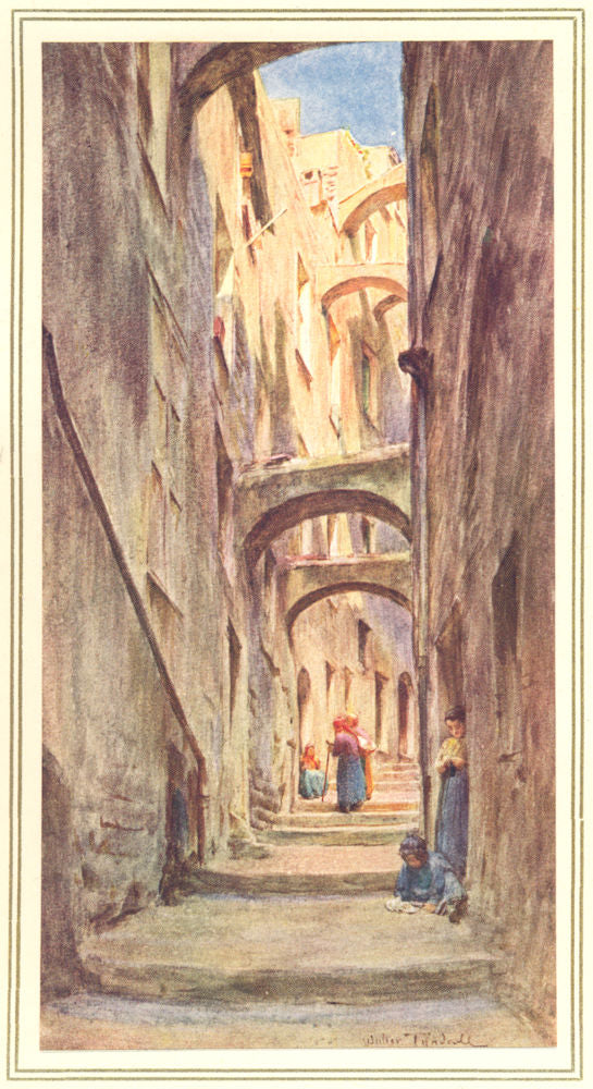 ITALY. Vicolo Della Providenza, San Remo 1912 old antique print picture